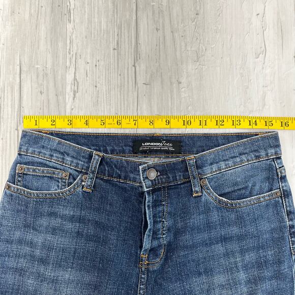 London Jean Stretch Y2K High Rise Wide Leg Flare Button Fly Jeans *Hemmed 6 - Picture 7 of 11